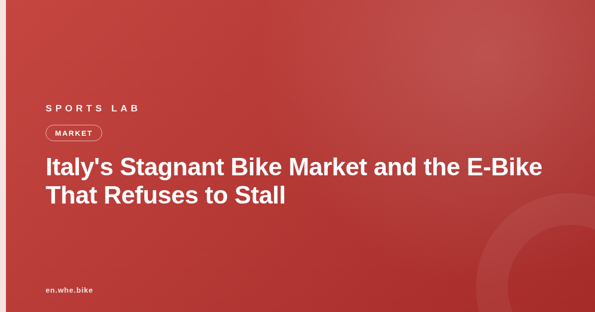 Italy's Stagnant Bike Market and the E-Bike That Refuses to Stall