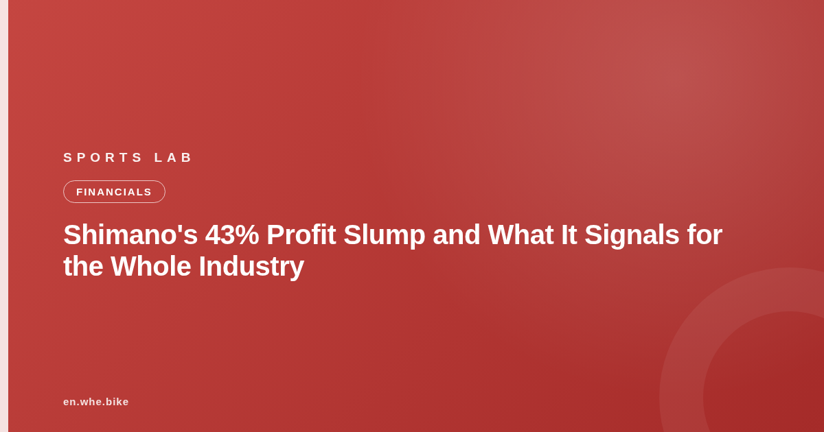Shimano's 43% Profit Slump and What It Signals for the Whole Industry