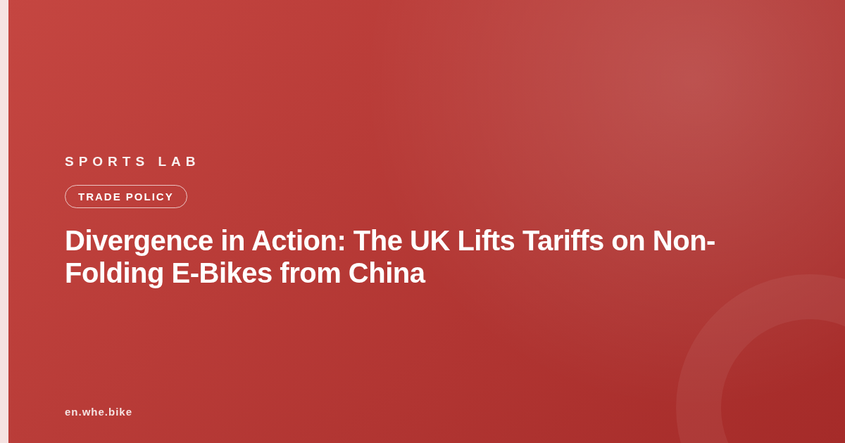 Divergence in Action: The UK Lifts Tariffs on Non-Folding E-Bikes from China